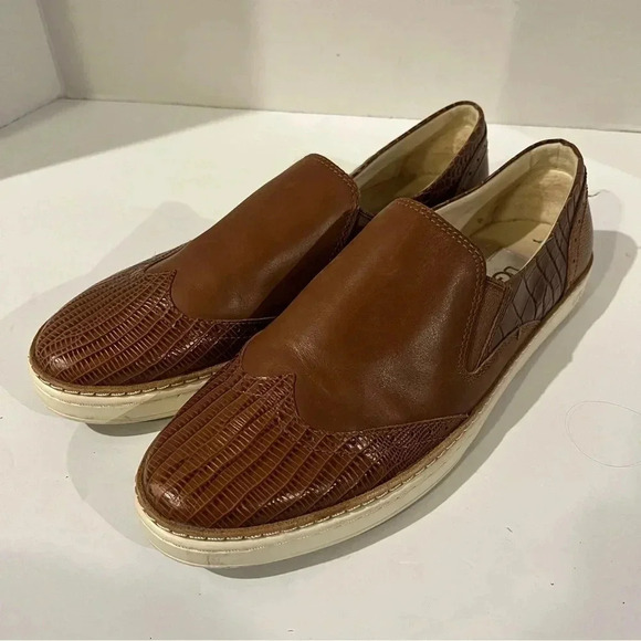 Ugg Australia Hadria Croco Lonely Hearts Slip Wingtip Loafer Brown Womens Size 9 - Picture 1 of 7